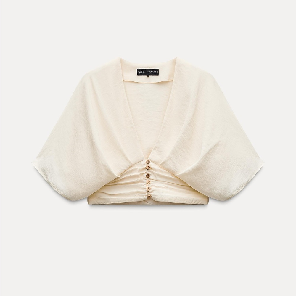Zara Cream Cropped Top